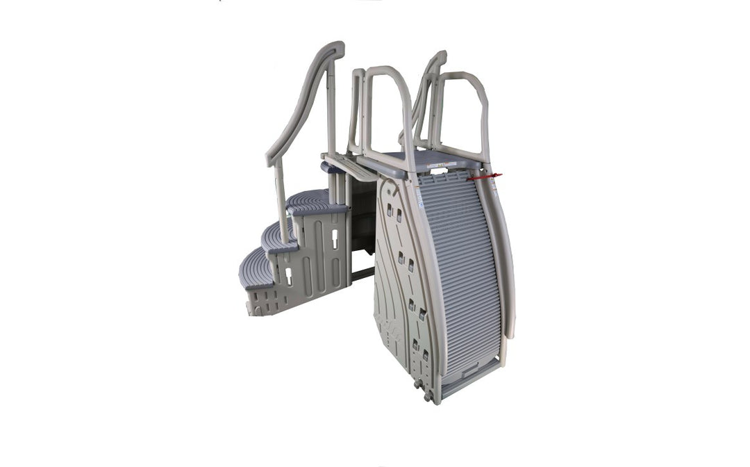 Curve Step System for Above-Ground Pools, Warm Gray - view 2