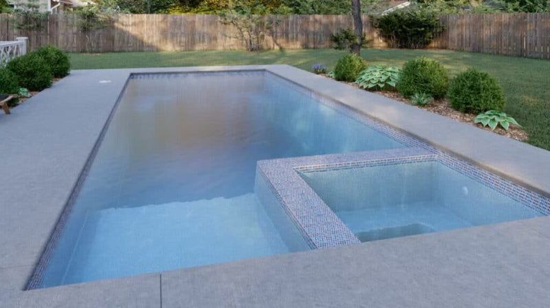 Astoria 14 Fiberglass Pool Package — X-Large with spa (14' x 35')